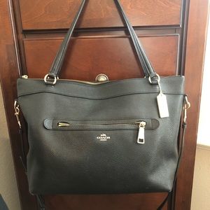 Coach Black pebble leather bag